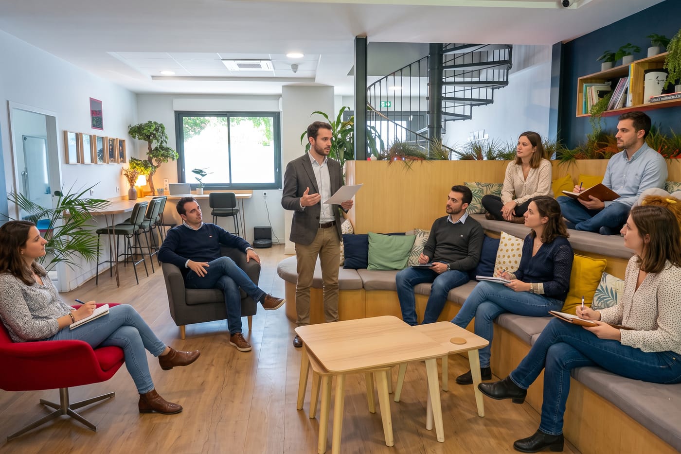 Une assemblée générale en petit comité dans l'espace Xhosa de BigFive Coworking