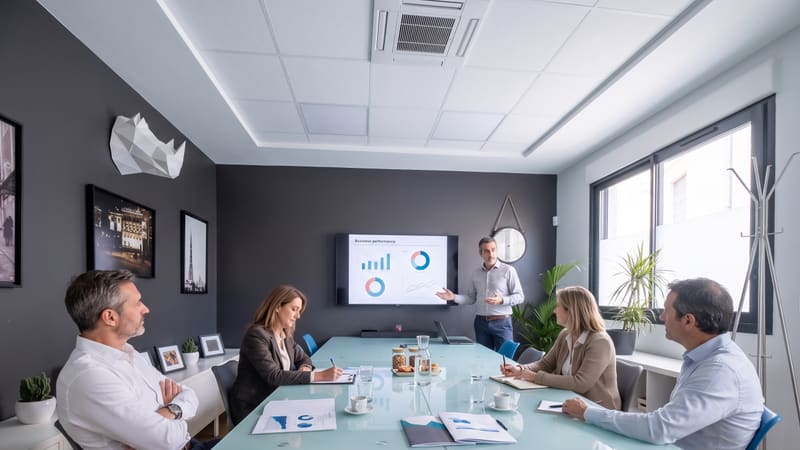 Séminaire d'entreprise en salle de réunion moderne aux Chartrons à Bordeaux