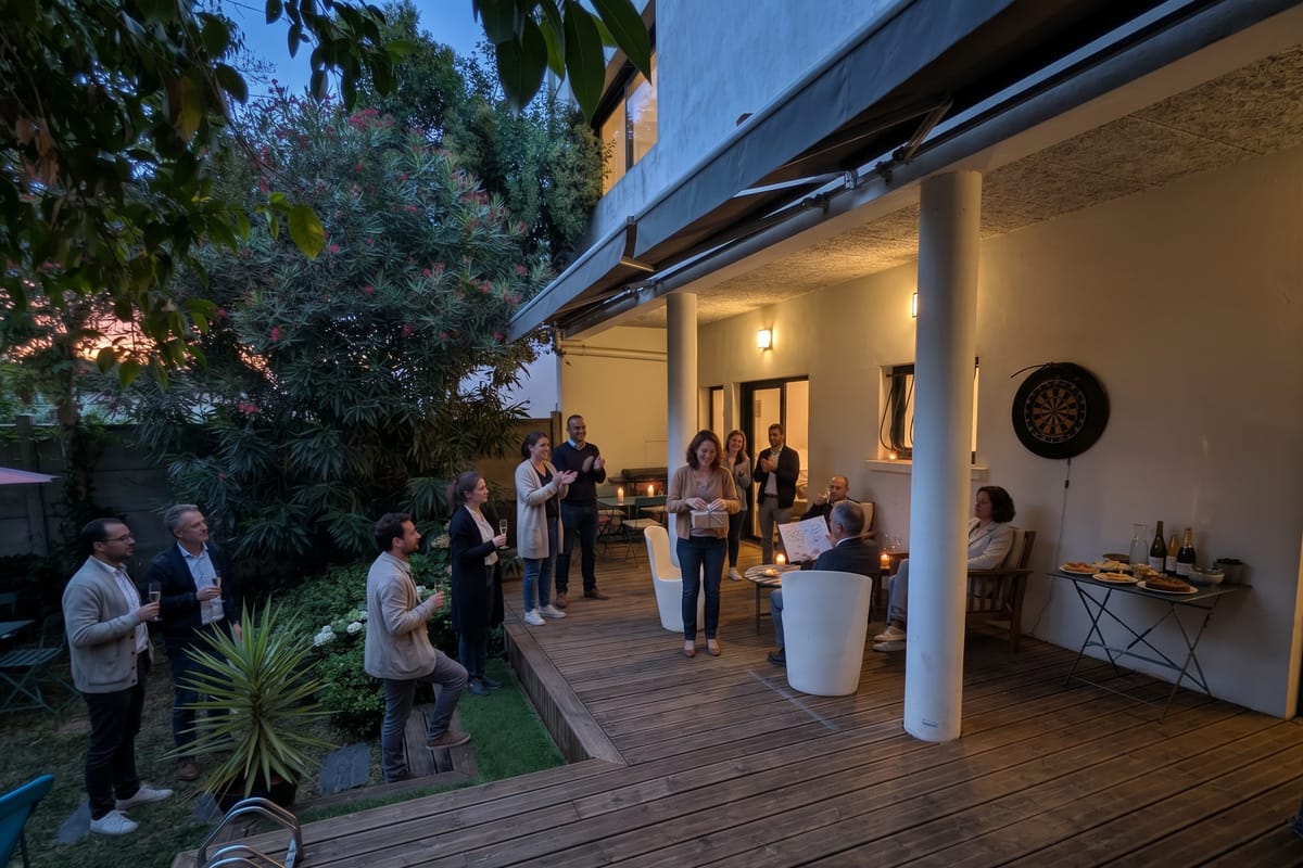 Un afterwork dans l'espace Xhosa de BigFive Coworking · vue 3